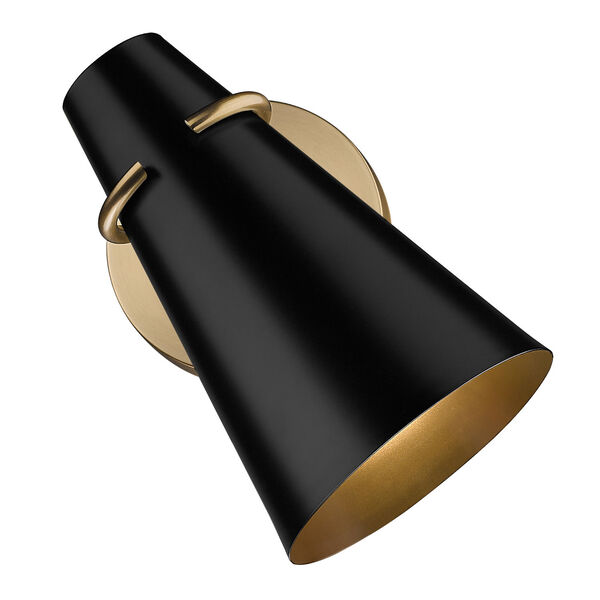 Reeva Black and Modern Brass One-Light Wall Sconce, image 5